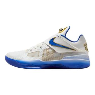 Imagem de Nike Tênis de basquete masculino Zoom KD 4, Summit Branco/Hyper Royal/Ouro Metálico, 42