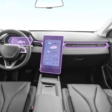Imagem de XIUXIYING Película protetora de tinta TPU transparente para console central de carro adesivo de tela LCD PPF, para Xpeng G3 2019-2024