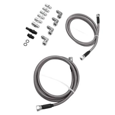 Imagem de Cryfokt Kit de Refrigeração de óleo de Engrenagem, Kit de Mangueira de óleo de Engrenagem de Aço Inoxidável PTFE de 6an 70 Polegadas para 4L80E Th400 4L60E 700R4