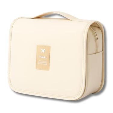 Imagem de Necessaire de Viagem Feminina com Gancho – Bolsa Organizadora de Banheiro, Cosméticos e Maquiagem, Impermeável, Compacta e Dobrável