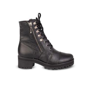 Imagem de Coturno feminino tratorado de couro 7533 - Andrea Vinci, Preto, 36