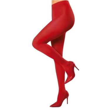 Imagem de Meia Calça Feminina Selene Fio 40 Opaca Elastano 9650, Vermelho, EG