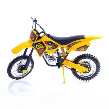 Imagem de Moto Big Cross Brinquedo 44 cm Amarela BS Toys - Ref: 364