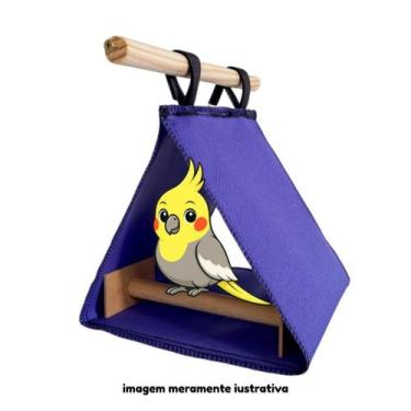 Imagem de Cabana Toquinha Suspensa com Poleiro para Aves Calopsitas ou Roedores 