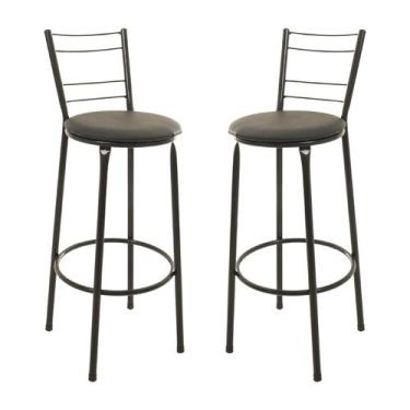 Imagem de Kit 2 Banquetas Banco Alto Balcão Cozinha 4 Arames - ESPAÇO JUNCO, Pre