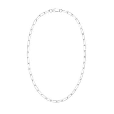 Imagem de Cordão Masculino Prata 925 Elo Retangular 60 cm × 3 mm com Certificado e Kit Limpeza – Prata Legítima e Autêntica