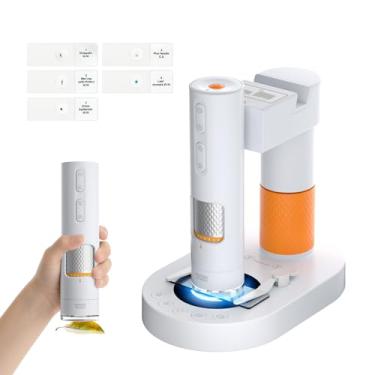 Imagem de Matatastudio Microscópio digital MX1-AS para crianças, microscópio USB 3.5X-1000X com suporte funcional, miniscópio portátil portátil compatível com iOS, Android e PC