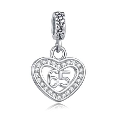 Imagem de MiiFort Pingente de coração com 65 pingentes Pandora, pulseiras, colares, joias de aniversário, presentes para mulheres, esposa, irmã, tia, família