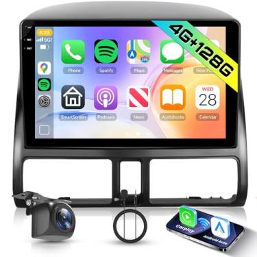 Imagem de [4G + 64G] Rádio automotivo Android para Honda CRV 2002 2003 2004 2005 2006 com carplay sem fio Android Auto, rádio Hodozzy de 9 polegadas com GPS, link espelhado, Bluetooth, WiFi, DSP, rádio FM/RDS