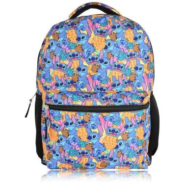 Imagem de Mochila Escolar Infantil 40cm Disney Lilo para Meninos e Meninas, Azul