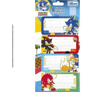 Imagem de Etiqueta Escolar Decorada Sonic C/8ETIQ. 100X208MM - Tilibra