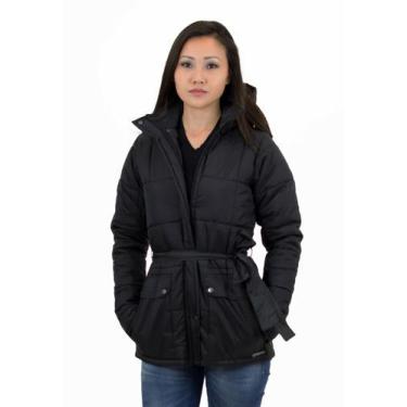 Imagem de Casaco Parka feminino Impermeável Com Capuz Frio Intenso, Neve - BLACK