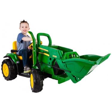 Imagem de Trator Elétrico Infantil 2 em 1 Retro Escavadeira 12V 2 Lugares com com Peg Perego John Deere
