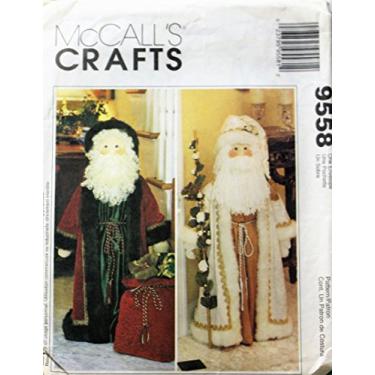 Imagem de Padrão de costura McCalls impresso 9558. Faça 2 diferentes gregos do Papai Noel para a varanda, etc. Cada Santa Greek tem cerca de 91,44 cm de altura. Uncut & Factory Dobrado
