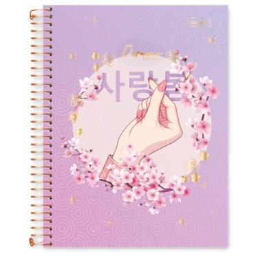 Imagem de Caderno Universitário Cadersil 1 matéria Estampa Dorama Dreams – 80 Folhas – Capa Dura Com Hot Stamping Dourado – Miolo com microsserrilhas - Ideal para Escola ou Faculdade.