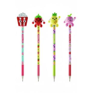 Imagem de Kit com 4 Lápis HB CiS Fantasia com Borracha Lanchinhos Colorido Conju