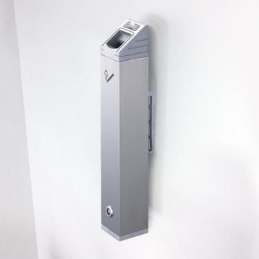 Imagem de Cinzeiro de exterior - caixote de parede para cigarros - cinzeiro de aço inoxidável com fechadura para pub, escritório, restaurante, bar - resistente às intempéries (cor: Prata, tamanho: 8 * 10