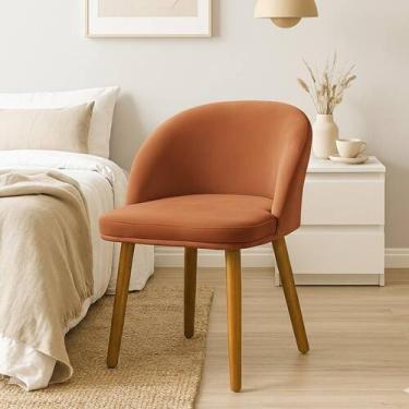 Imagem de Cadeira Lua Slim Decorativa Tecido Veludo Pés Palito - Pétala, TERRACO