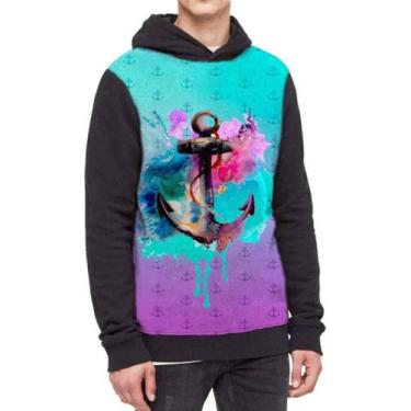 Imagem de Moletom Com Capuz Ancora Psicodelica Ref:331 - smoke, Preto, GG