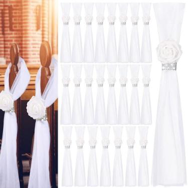Imagem de Conjunto de decorações de corredor de casamento Olgaa White Roses Rhin
