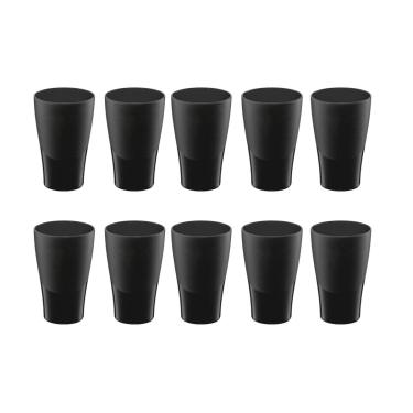 Imagem de Copo Preto de Plastico 300ml Resistente BPA Free 10un