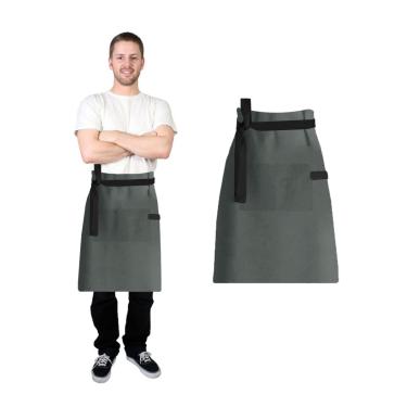 Imagem de Avental Cintura Cinza Preto Cafeteria Barista Unissex 10un