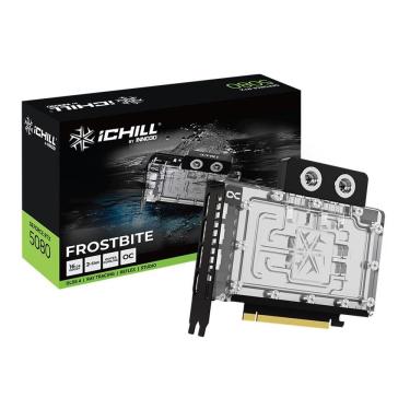 Imagem de Gpu INNO3D Geforce RTX 5080 ICHILL Frostbite 16GB 256 BITS GDDR7 C50803-16D7X-1760FB