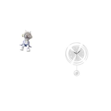 Imagem de Fenteer Estatueta de Nórdica, Ornamento de Escultura para Estante, Entrada, Sala de Estar, Decoração de Casa com Grandes Algarismos Arábicos, Relóg