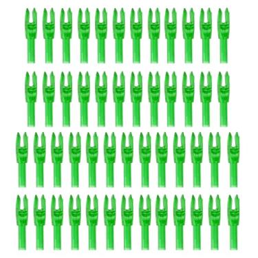 Imagem de Arcos para flechas de arco 4,2 mm 0,4 cm, pacote com 50 peças de substituição transparente para flechas de caça, arco recurvo, verde
