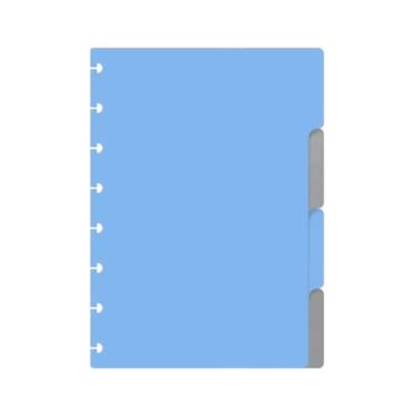 Imagem de Divisórias Iscool Para Caderno De Disco P Solid Colors Azul Claro e Prata