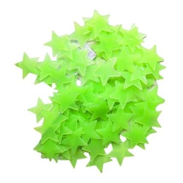 Imagem de Decalques de parede DIY decoração de casa adesivos de parede brilhantes 3D papel de parede que brilha no escuro s decorações de quartos (verde)