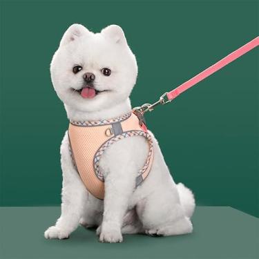 Imagem de Peitoral refletivo para animais de estimação – coleira auxiliar de viagem ajustável ao ar livre, colete respirável com coleira para animais de estimação pequenos e médios, tamanho PPP