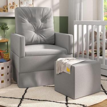 Imagem de Poltrona+Balanço E Puff Ex4002 Cinza Cinza - MULTIMOVEIS