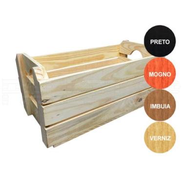 Imagem de Caixote de Feira de Madeira Pallet 60x30x28 cm - Organizador Rústico -