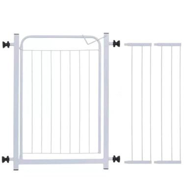 Imagem de Portão Pet Grade Para Cachorro Cercado De Proteção(Branco 78cm A 123cm)