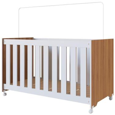 Imagem de Berço Infantil Com Rodizios La002 Nogal Manchester Branco Comm Nogal Manchester Branco