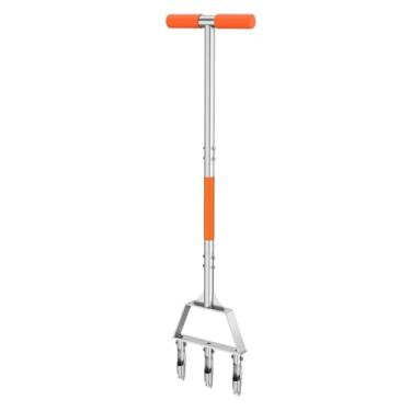 Imagem de Baoblaze Ferramenta aeradora de gramado, ferramenta de aeração manual, plug de pressão, aerador de ar portátil para grama, solo compactado, aeração e soltura