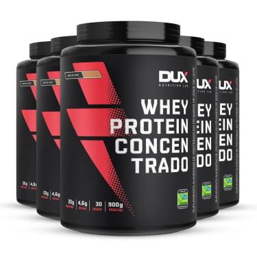 Imagem de Kit 5 Whey Protein Concentrado Dux Doce De Leite 900g