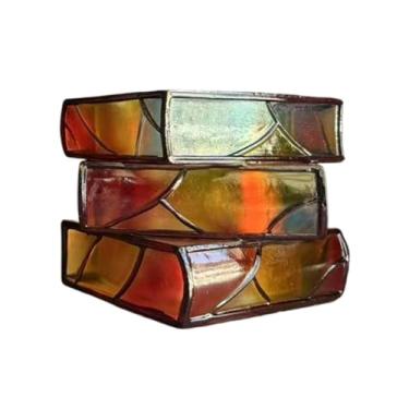 Imagem de FashionCha Vaso decorativo em resina feito com livros empilhados, ideal para mesa. Perfeito para decorar estantes e para presentear professores, 3 Camadas