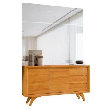 Imagem de Buffet Piazza 2 Portas Pés Madeira Maciça Mavaular Marrom