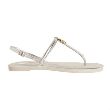 Imagem de Sandália Rasteirinha Dm Minimal Chic Prata, Prime prata, 36