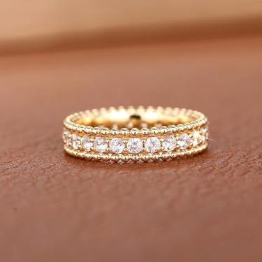 Imagem de 1 anel geométrico brilhante incrustado para mulheres, acessórios temperamentais e versáteis, joias finas para mulheres, decoração de encontros para festas de formatura, Cobre, Sem pedra preciosa