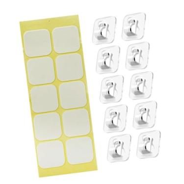 Imagem de KiBcsLic Clipes adesivos para cabos, ganchos de parede multiuso, suportes para cabos de laptop, PC, escritório, cabos Ethernet embaixo da mesa, 10 Peças