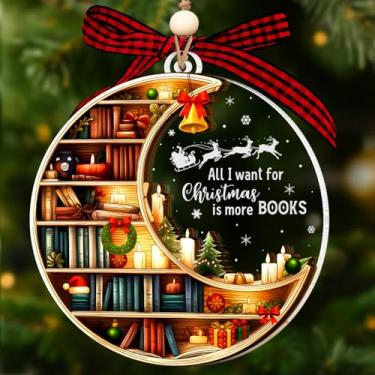 Imagem de Árvore de Natal com enfeites de lua de estante