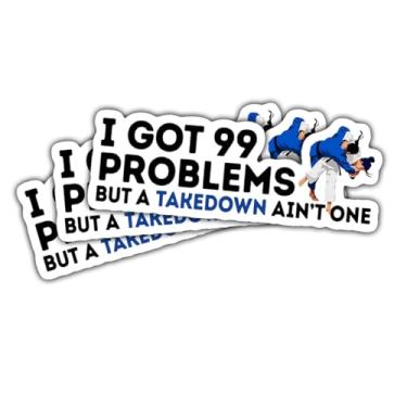 Imagem de 3 peças I Got 99 Problems but a Takedown Ain't One Judo adesivo, decalque engraçado de vinil de artes marciais para judoca, adolescentes, adultos, laptop, garrafa de água, carro, scrapbook, caderno