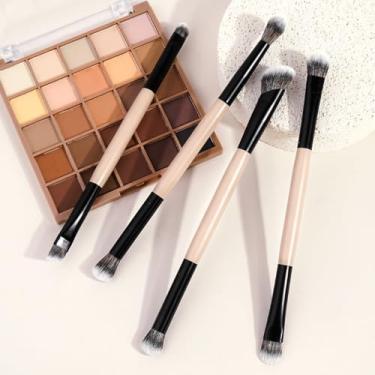 Imagem de Conjunto de pincéis profissionais de maquiagem para os olhos com 4 peças, base para sombra, kit de pincéis de viagem para sobrancelhas (tez)