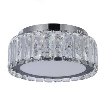 Imagem de Plafon de Sobrepor Cristais Transparente 30cm Led 25W 3000K Bivolt 16094-PL