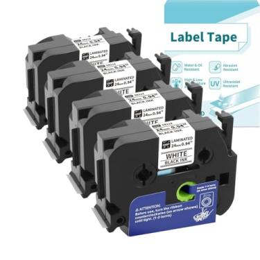 Imagem de TZe-251 Fita branca laminada de 24 mm 0,94 compatível com fita de etiqueta Brother P Touch TZe251 TZ-251 fitas TZe Tz de 1 polegada para Brother P Touch PT-D600 PT-D610BT PT-P700 PT-P710BT, pacote com