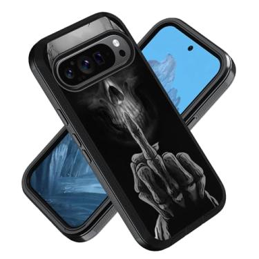 Imagem de ZXHSBROK Capa para celular Google Pixel 9/Pixel 9 Pro, 3 camadas resistentes à prova de choque de grau militar para Google Pixel 9/Pixel 9 Pro (2024), caveira de esqueleto engraçado
