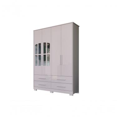 Imagem de Armário Infantil 4 Portas Charlô - Móveis Peroba Branco Brilho